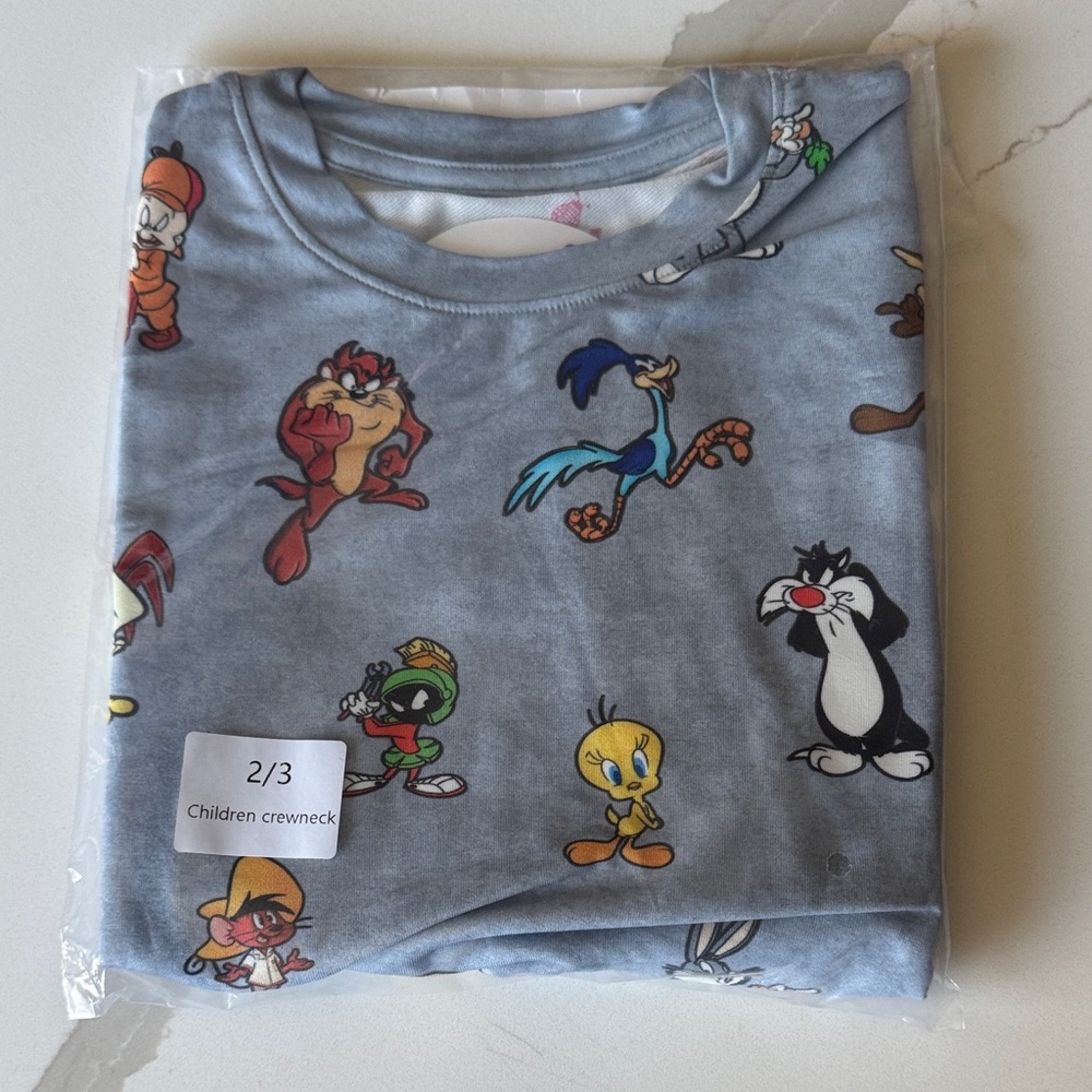 Warner Bros. Gray Kids Crewneck Shirt - Cartoon Character Tee